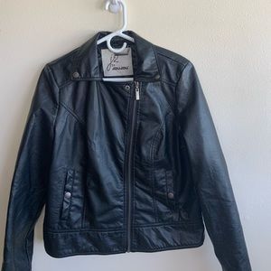 JouJou Black Faux Leather Coat